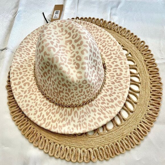 NWT Steve Madden Leopard Cream Felt Hat SMA-1662 - Picture 1 of 6
